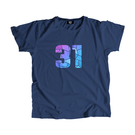 31 Number Men Unisex T-Shirt  (Navy Blue)| Classic Numeric Graphic Tee