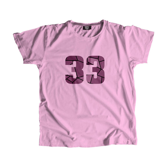 33 Number Men Unisex T-Shirt  (Light Pink)| Classic Numeric Graphic Tee