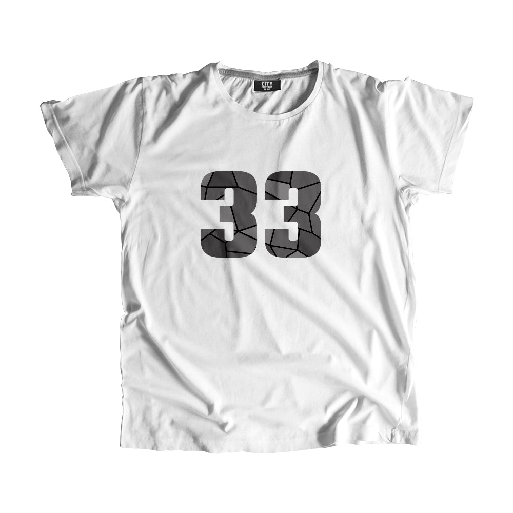 33 Number Men Unisex T-Shirt  (White)| Classic Numeric Graphic Tee