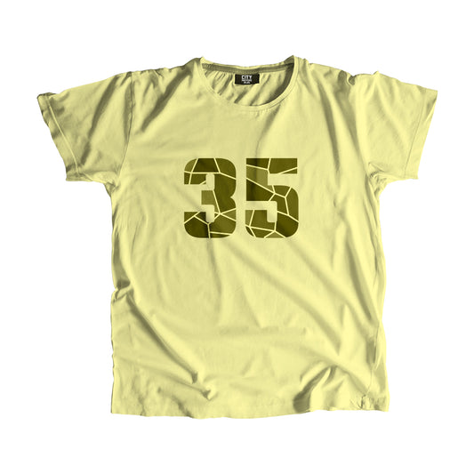 35 Number Men Unisex T-Shirt  (Butter Yellow)| Classic Numeric Graphic Tee