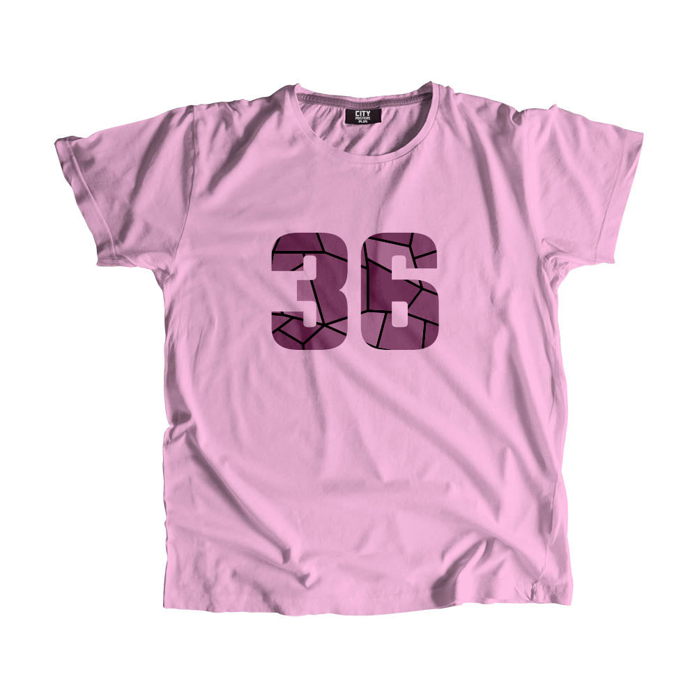 36 Number Men Unisex T-Shirt  (Light Pink)| Classic Numeric Graphic Tee