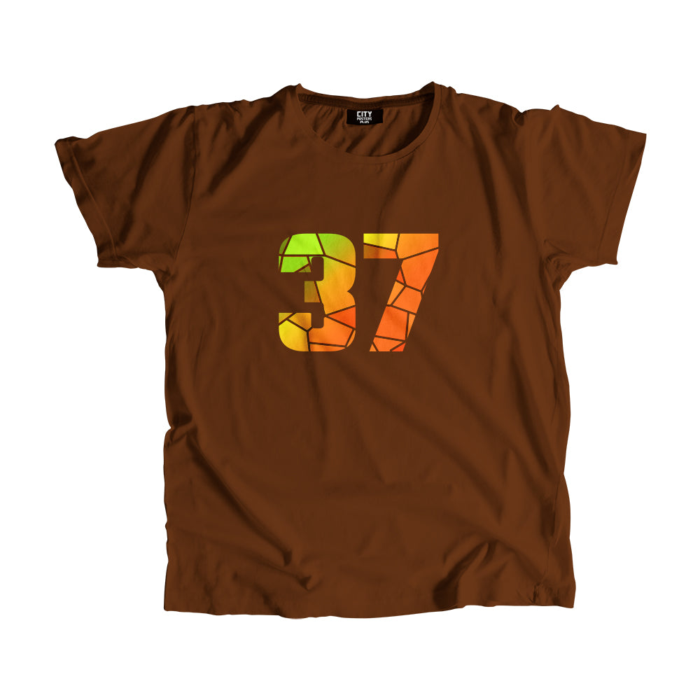 37 Number Men Unisex T-Shirt  (Brown)| Classic Numeric Graphic Tee