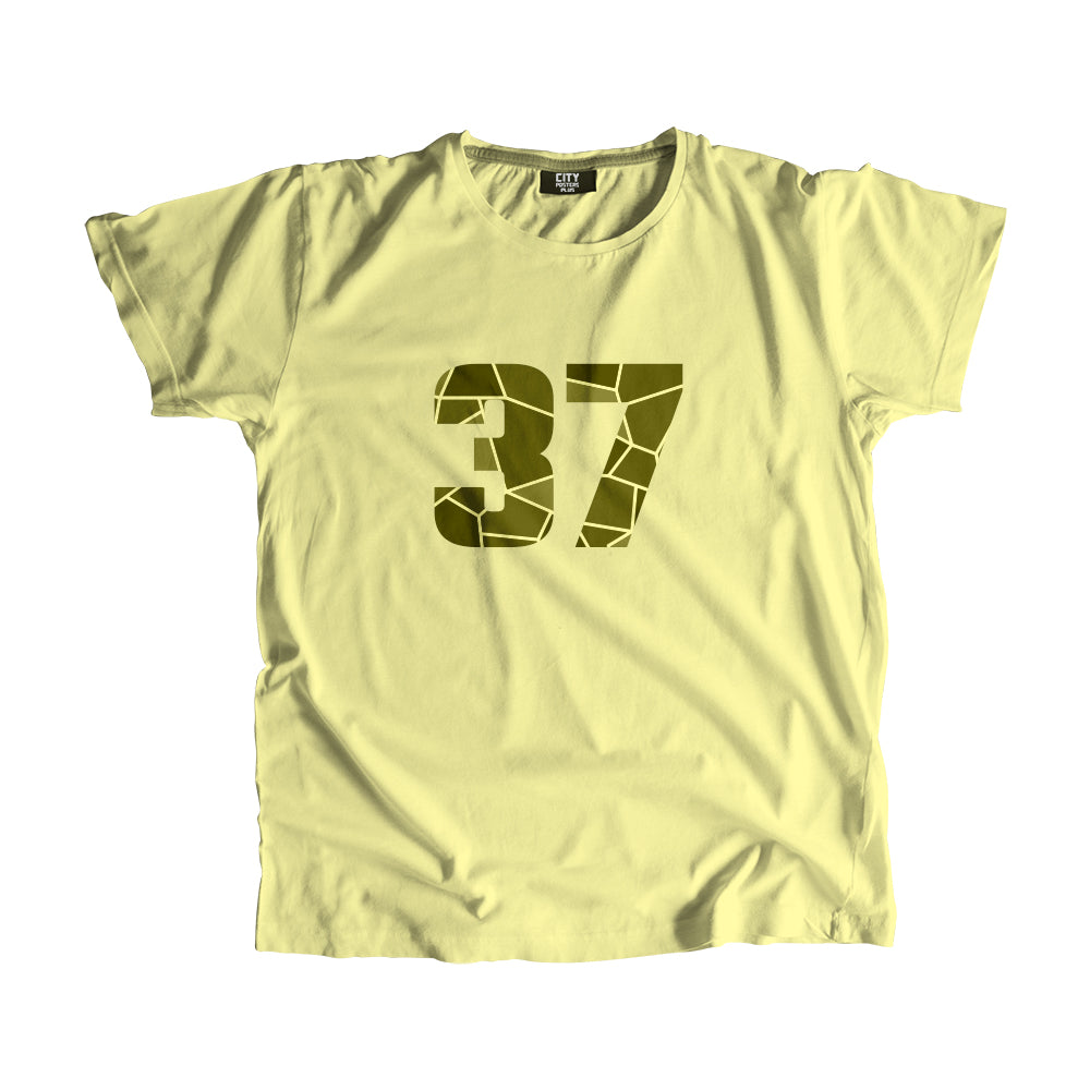 37 Number Men Unisex T-Shirt  (Butter Yellow)| Classic Numeric Graphic Tee