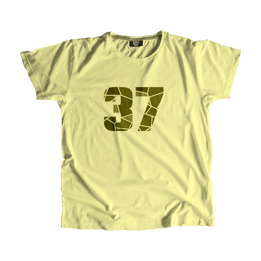 37 Number Men Unisex T-Shirt  (Butter Yellow)| Classic Numeric Graphic Tee