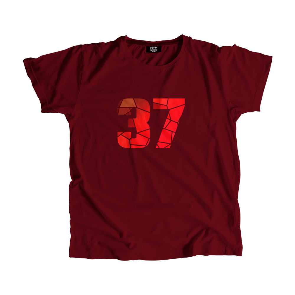 37 Number Men Unisex T-Shirt  (Maroon)| Classic Numeric Graphic Tee