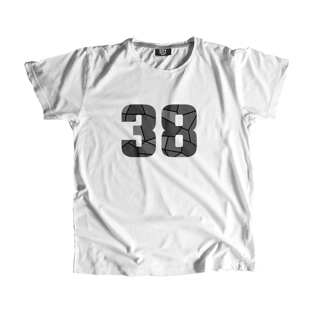 38 Number Men Unisex T-Shirt  (White)| Classic Numeric Graphic Tee