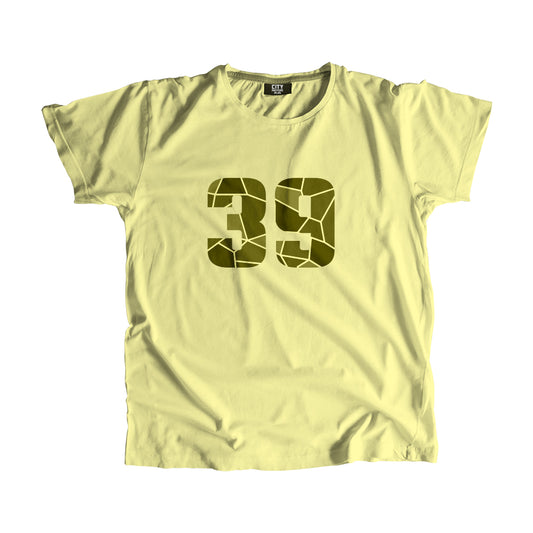 39 Number Men Unisex T-Shirt  (Butter Yellow)| Classic Numeric Graphic Tee