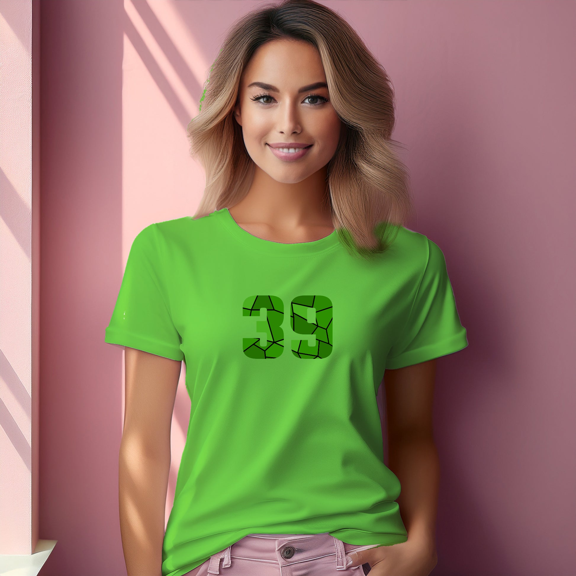 39 Number Women T-Shirt (Liril Green) | Stylish Numeric Graphic Tee