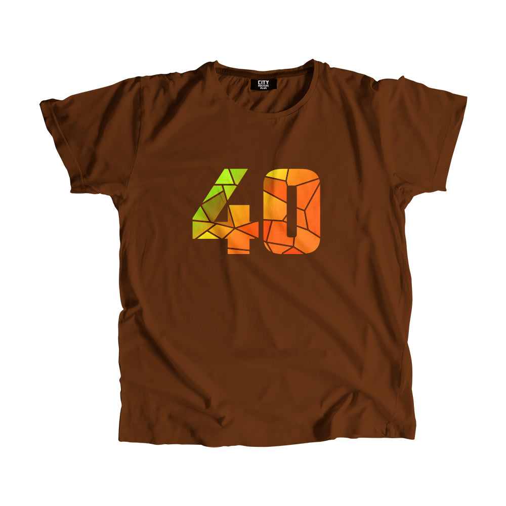 40 Number Men Unisex T-Shirt  (Brown)| Classic Numeric Graphic Tee
