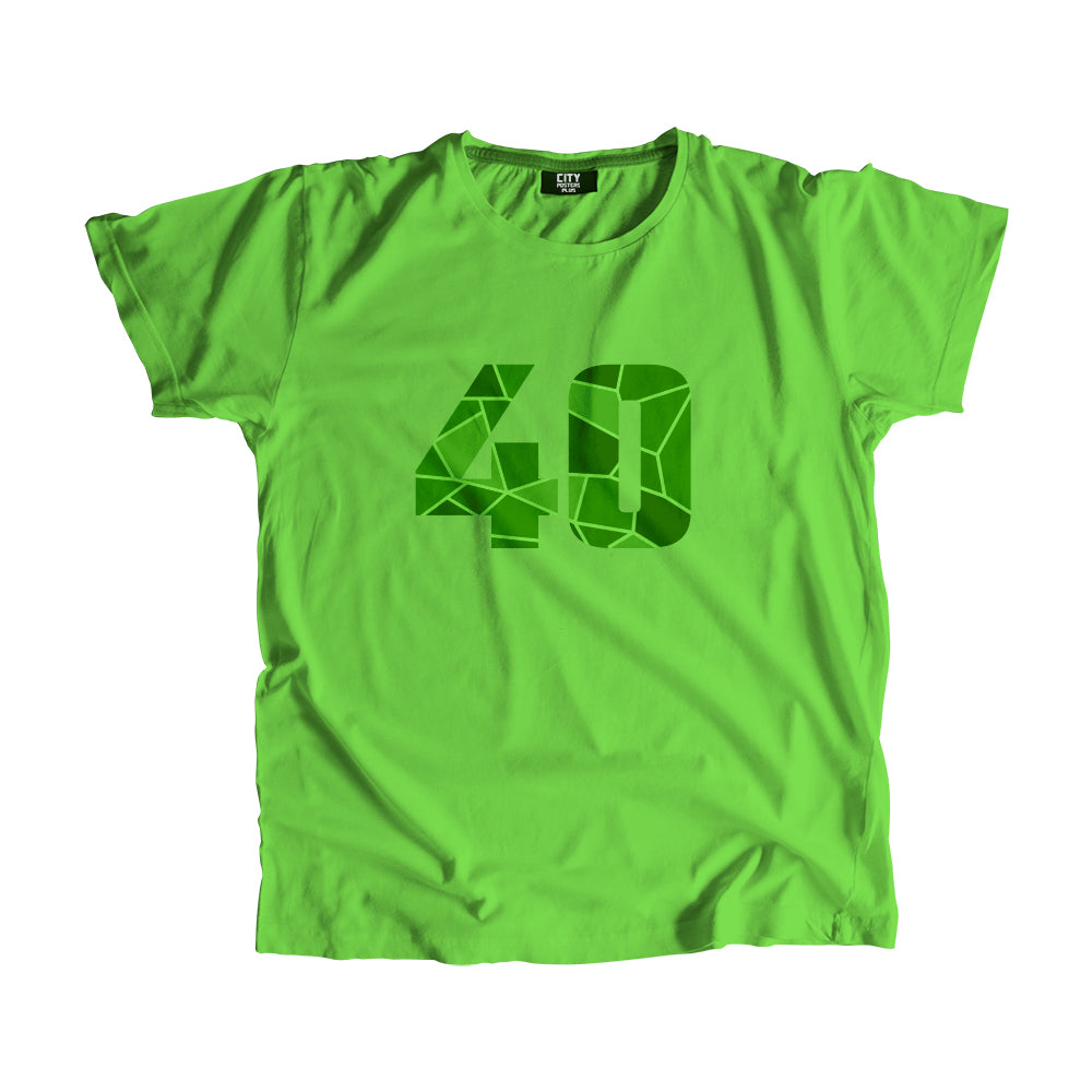 40 Number Men Unisex T-Shirt  (Liril Green)| Classic Numeric Graphic Tee