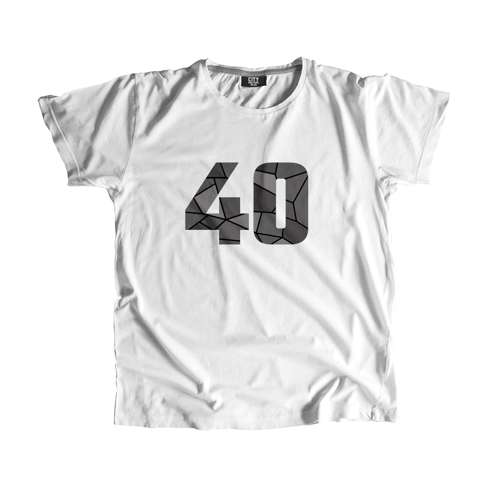 40 Number Men Unisex T-Shirt  (White)| Classic Numeric Graphic Tee