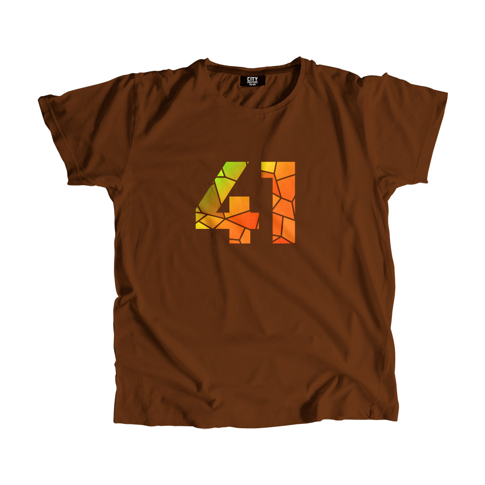 41 Number Men Unisex T-Shirt  (Brown)| Classic Numeric Graphic Tee