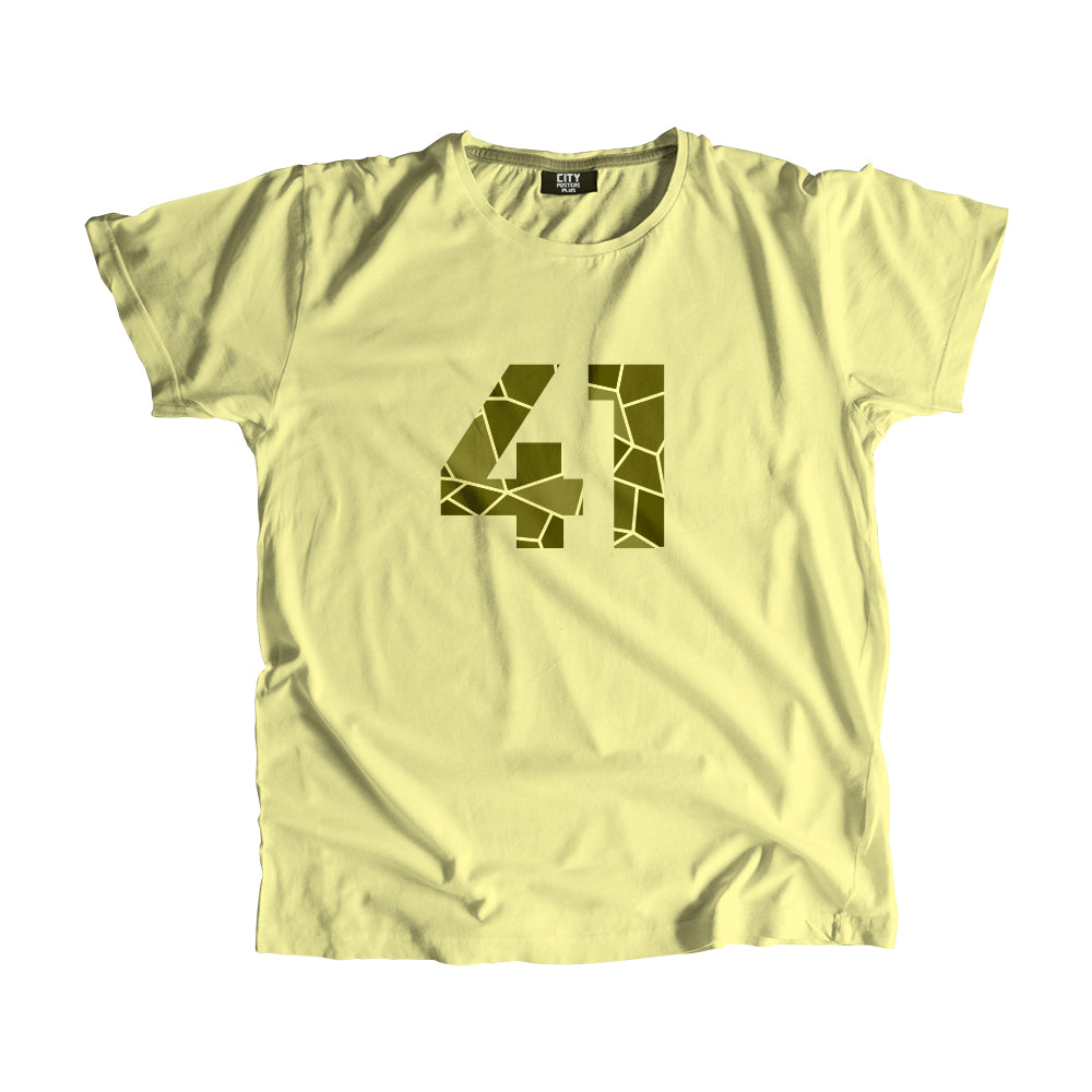 41 Number Men Unisex T-Shirt  (Butter Yellow)| Classic Numeric Graphic Tee