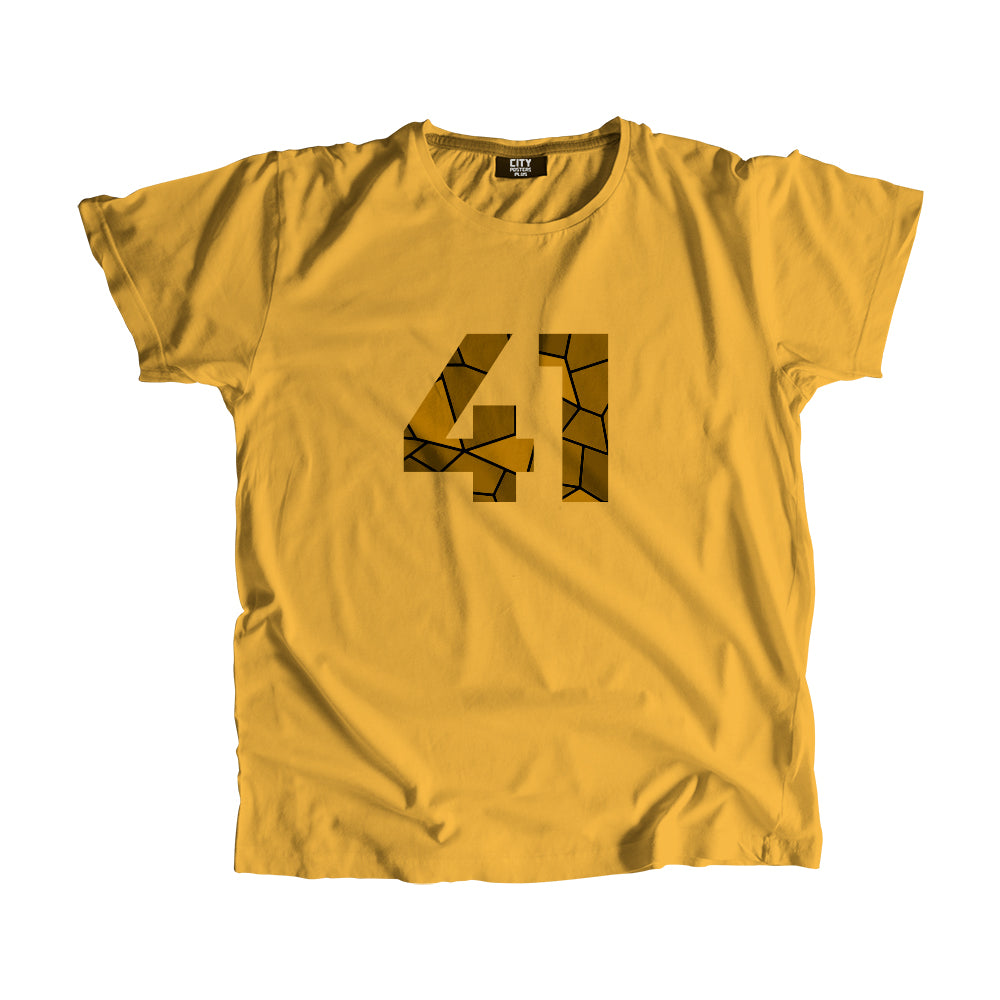 41 Number Men Unisex T-Shirt  (Golden Yellow)| Classic Numeric Graphic Tee