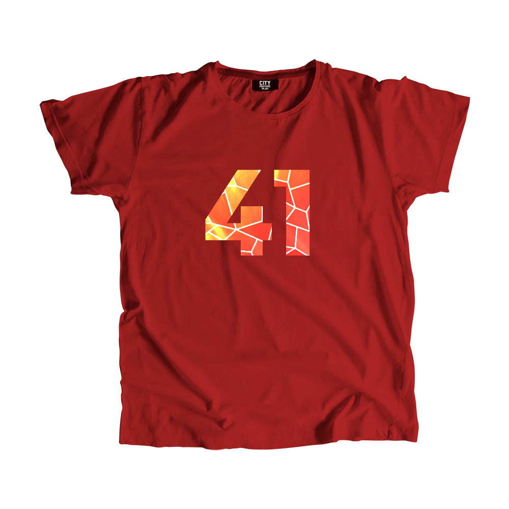 41 Number Men Unisex T-Shirt  (Red)| Classic Numeric Graphic Tee