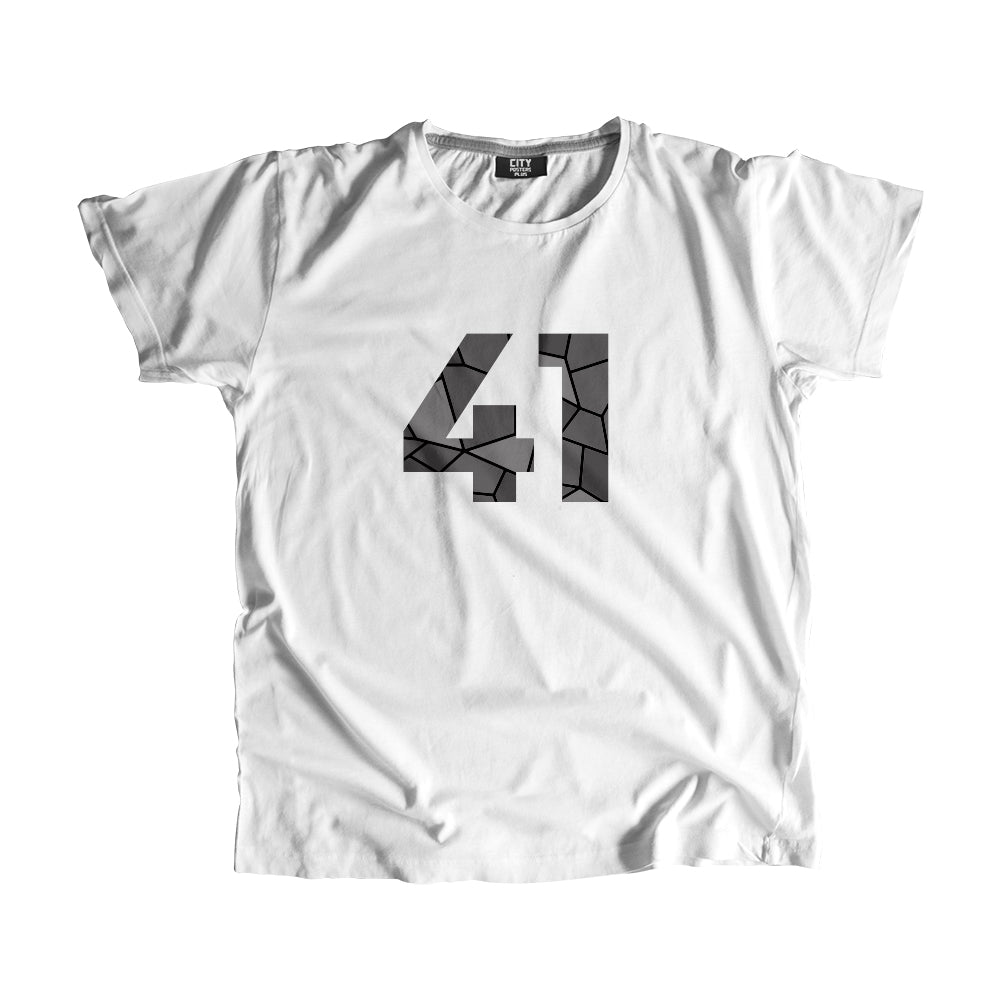 41 Number Men Unisex T-Shirt  (White)| Classic Numeric Graphic Tee