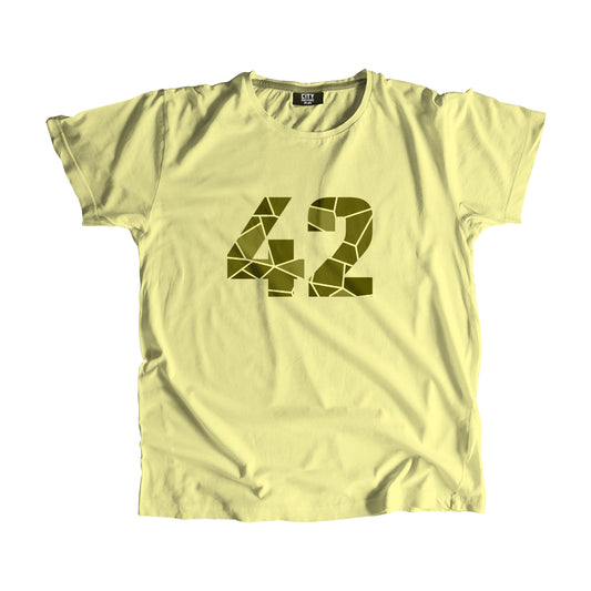 42 Number Men Unisex T-Shirt  (Butter Yellow)| Classic Numeric Graphic Tee
