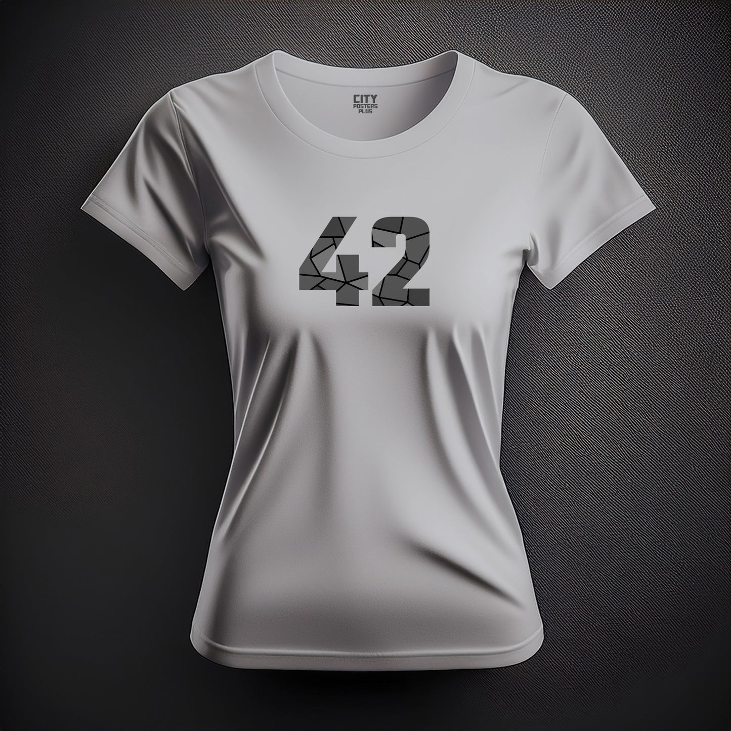 City Posters Plus 42 Number Women T-Shirt (Melange Grey) | Stylish Numeric Graphic Tee