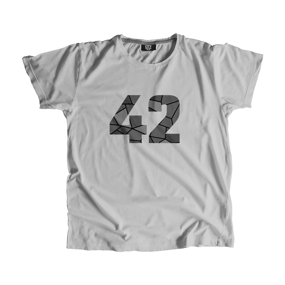 42 Number Men Unisex T-Shirt  (Melange Grey)| Classic Numeric Graphic Tee