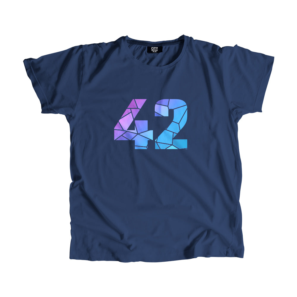 42 Number Men Unisex T-Shirt  (Navy Blue)| Classic Numeric Graphic Tee