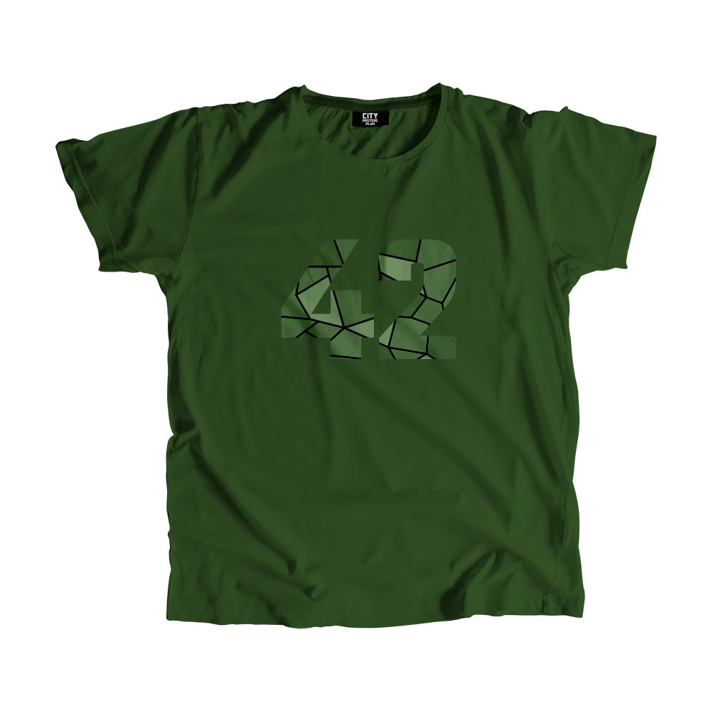 42 Number Men Unisex T-Shirt  (Olive Green)| Classic Numeric Graphic Tee