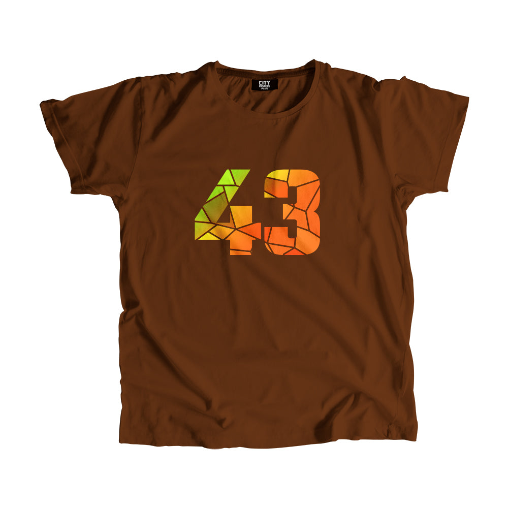 43 Number Men Unisex T-Shirt  (Brown)| Classic Numeric Graphic Tee
