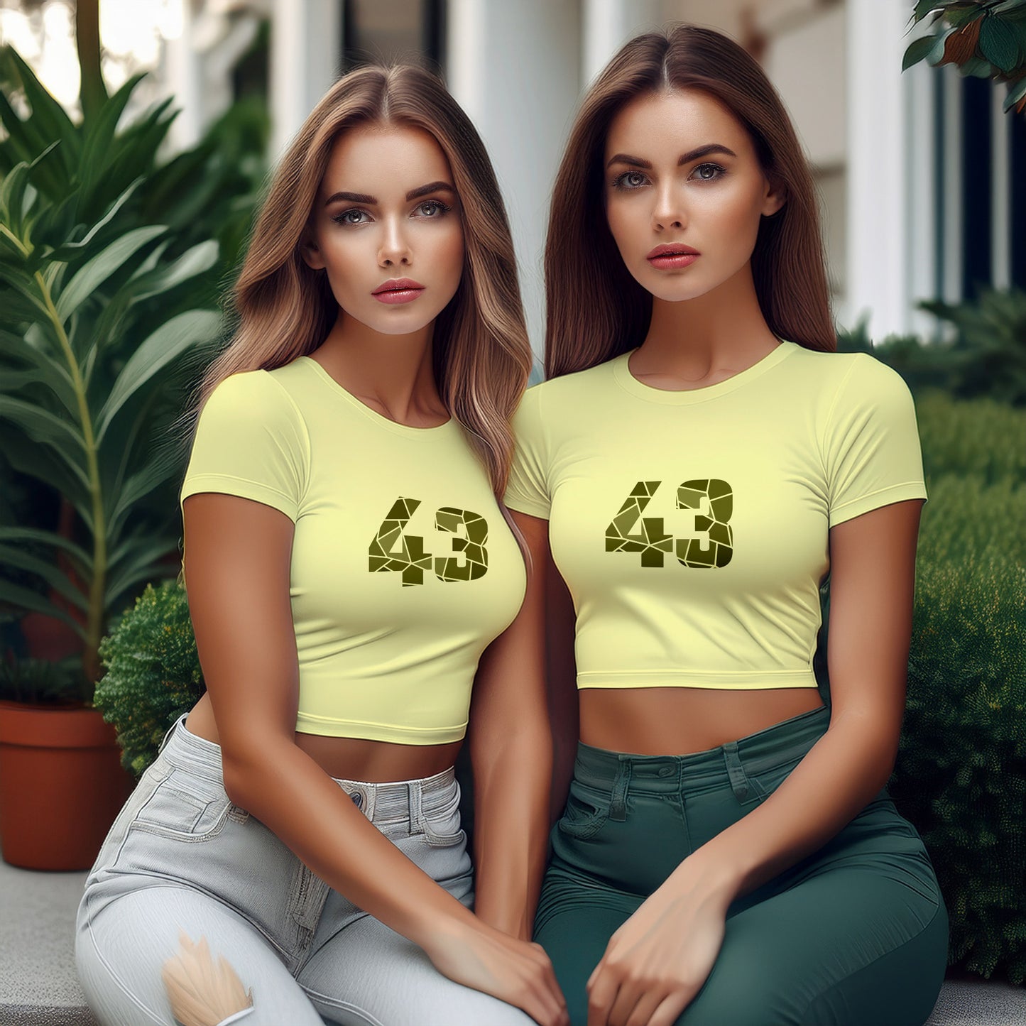 City Posters Plus 43 Number Women Crop Top (Butter Yellow)