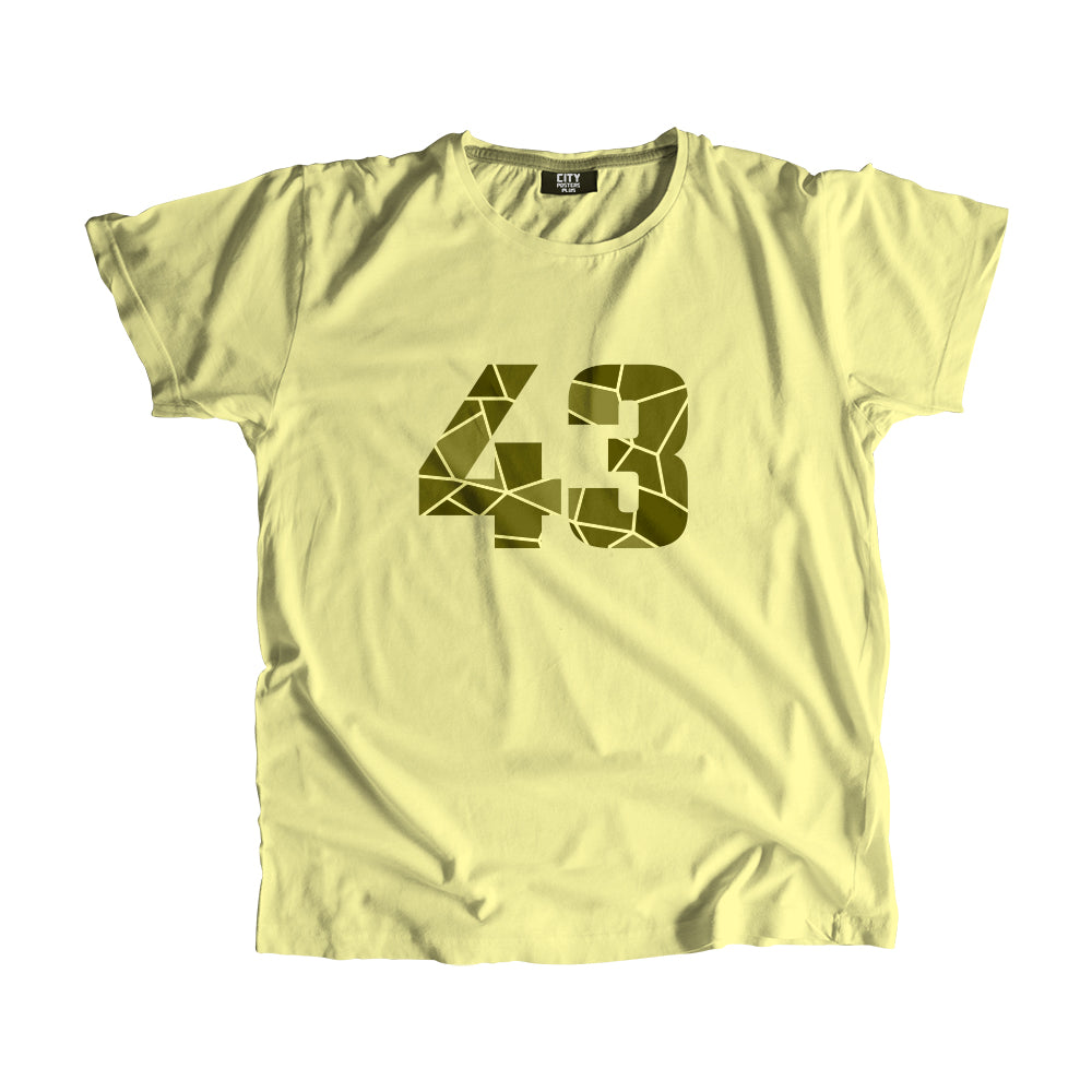 43 Number Men Unisex T-Shirt  (Butter Yellow)| Classic Numeric Graphic Tee
