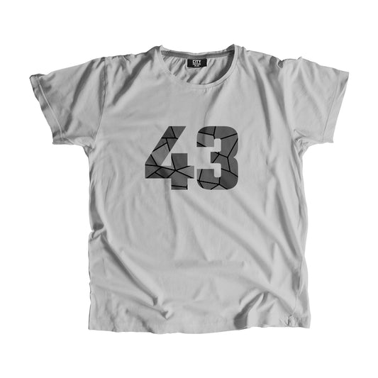 43 Number Men Unisex T-Shirt  (Melange Grey)| Classic Numeric Graphic Tee