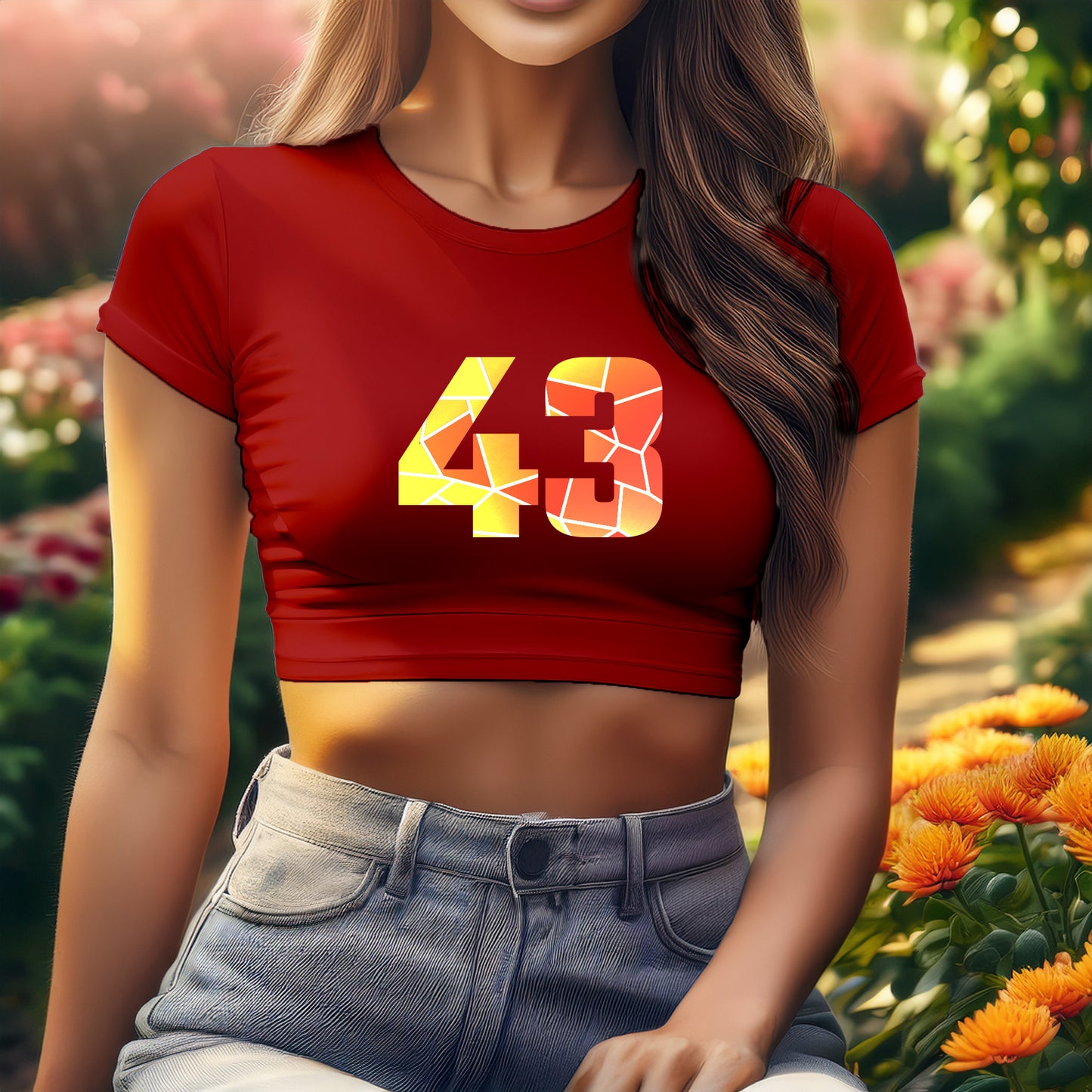 City Posters Plus 43 Number Women Crop Top (Red)