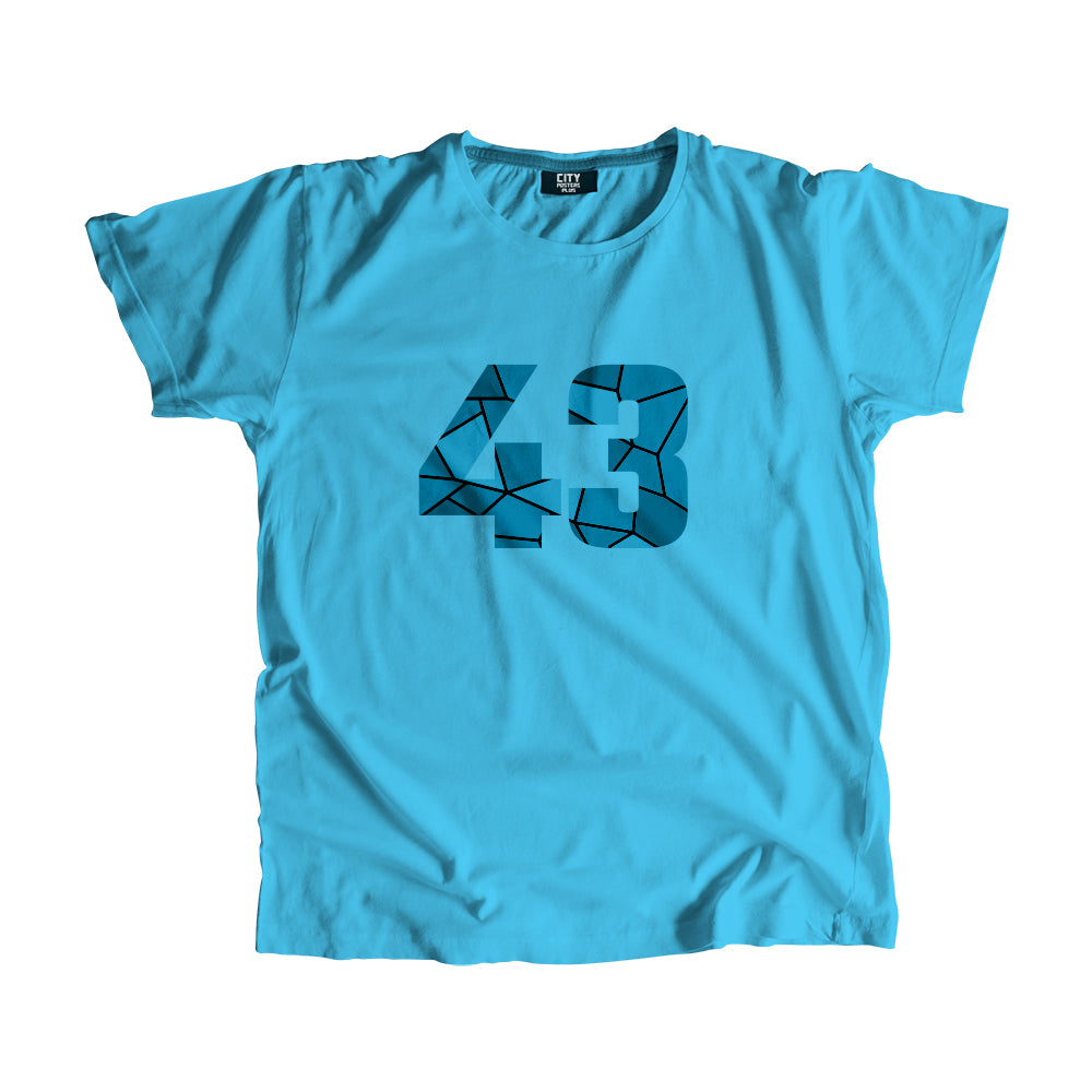 43 Number Men Unisex T-Shirt  (Sky Blue)| Classic Numeric Graphic Tee