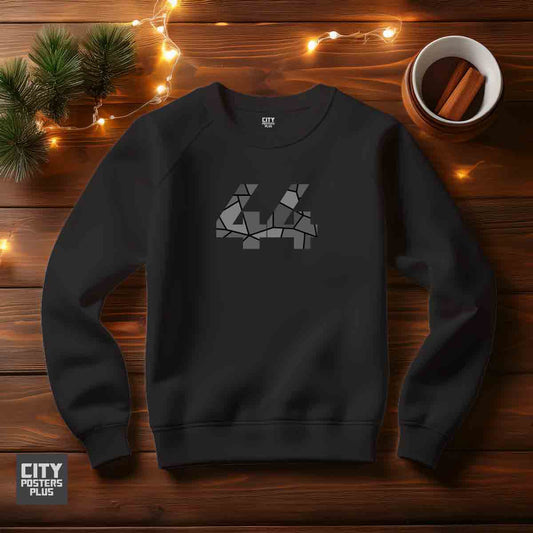 44 Number Unisex Sweatshirt (Black)  Premium Graphic Crewneck