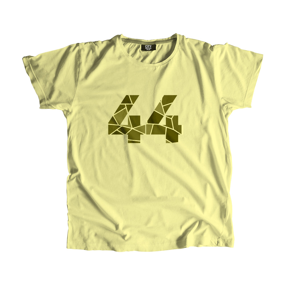 44 Number Men Unisex T-Shirt  (Butter Yellow)| Classic Numeric Graphic Tee