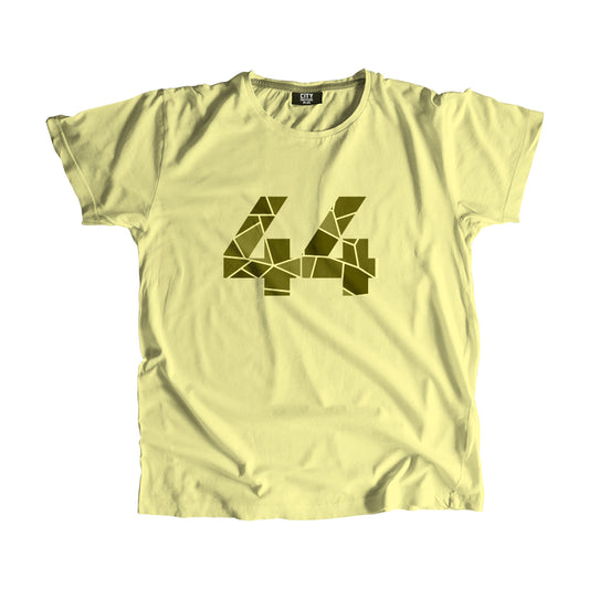 44 Number Men Unisex T-Shirt  (Butter Yellow)| Classic Numeric Graphic Tee