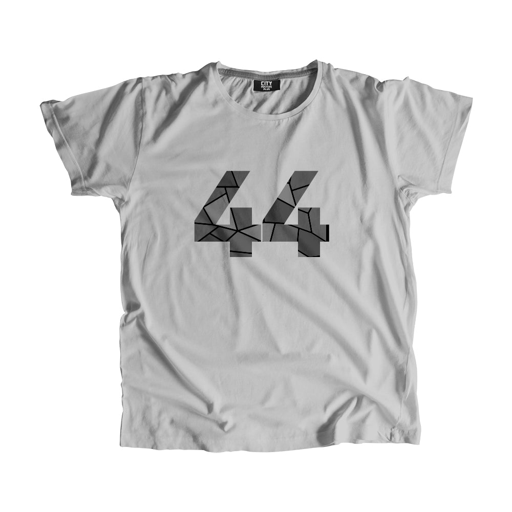 44 Number Men Unisex T-Shirt  (Melange Grey)| Classic Numeric Graphic Tee