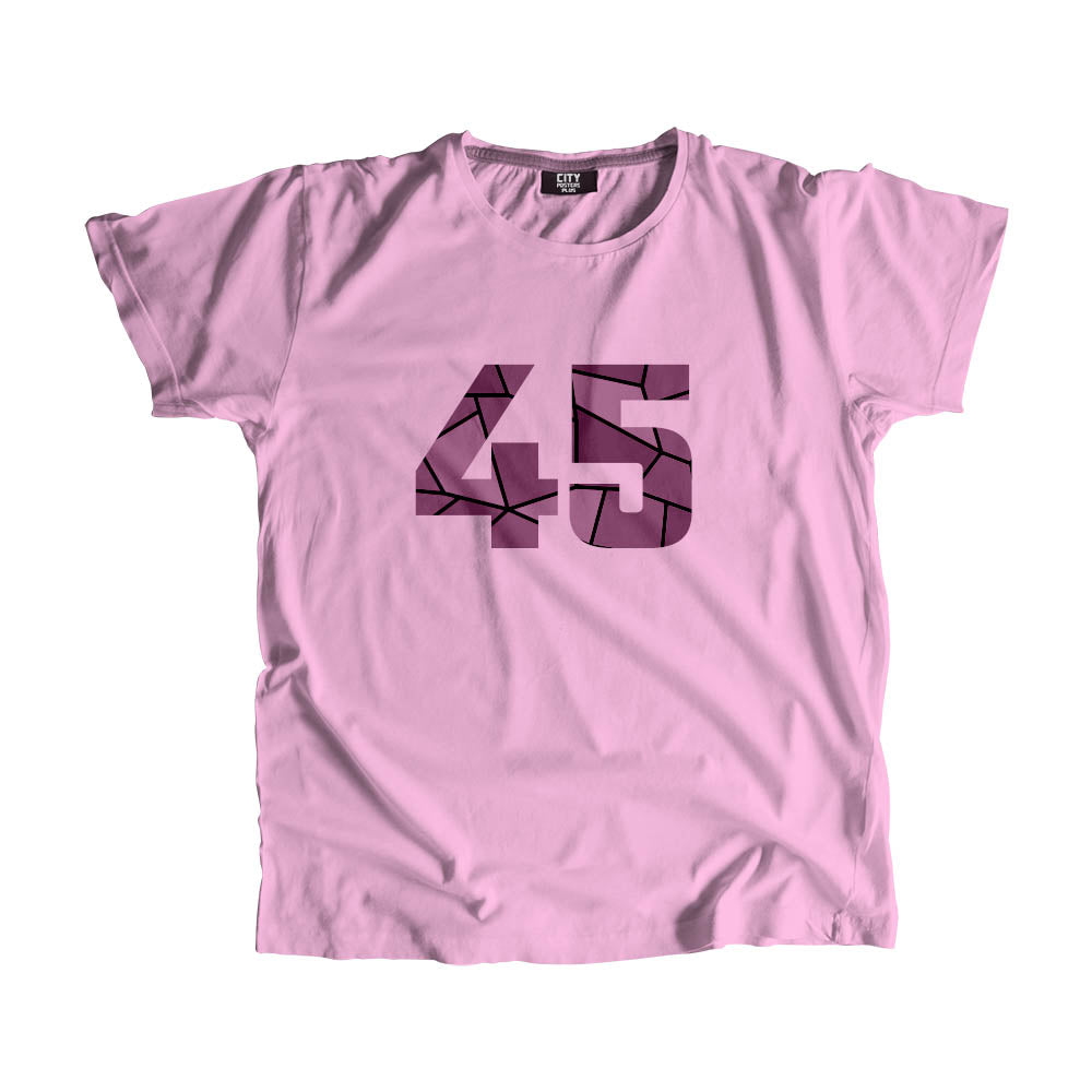 45 Number Men Unisex T-Shirt  (Light Pink)| Classic Numeric Graphic Tee