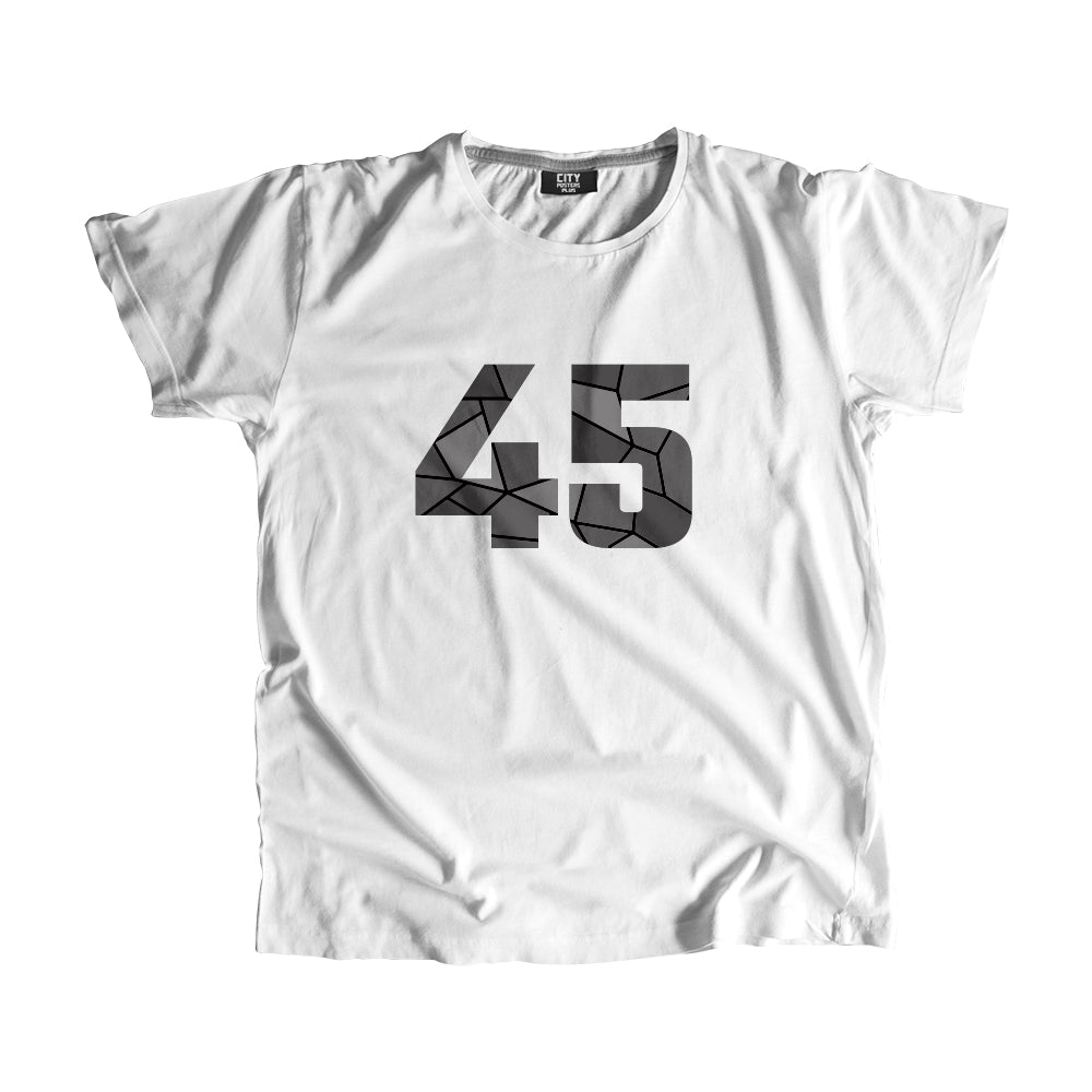 45 Number Men Unisex T-Shirt  (White)| Classic Numeric Graphic Tee