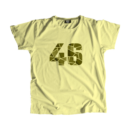 46 Number Men Unisex T-Shirt  (Butter Yellow)| Classic Numeric Graphic Tee