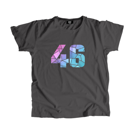 46 Number Men Unisex T-Shirt  (Charcoal Grey)| Classic Numeric Graphic Tee