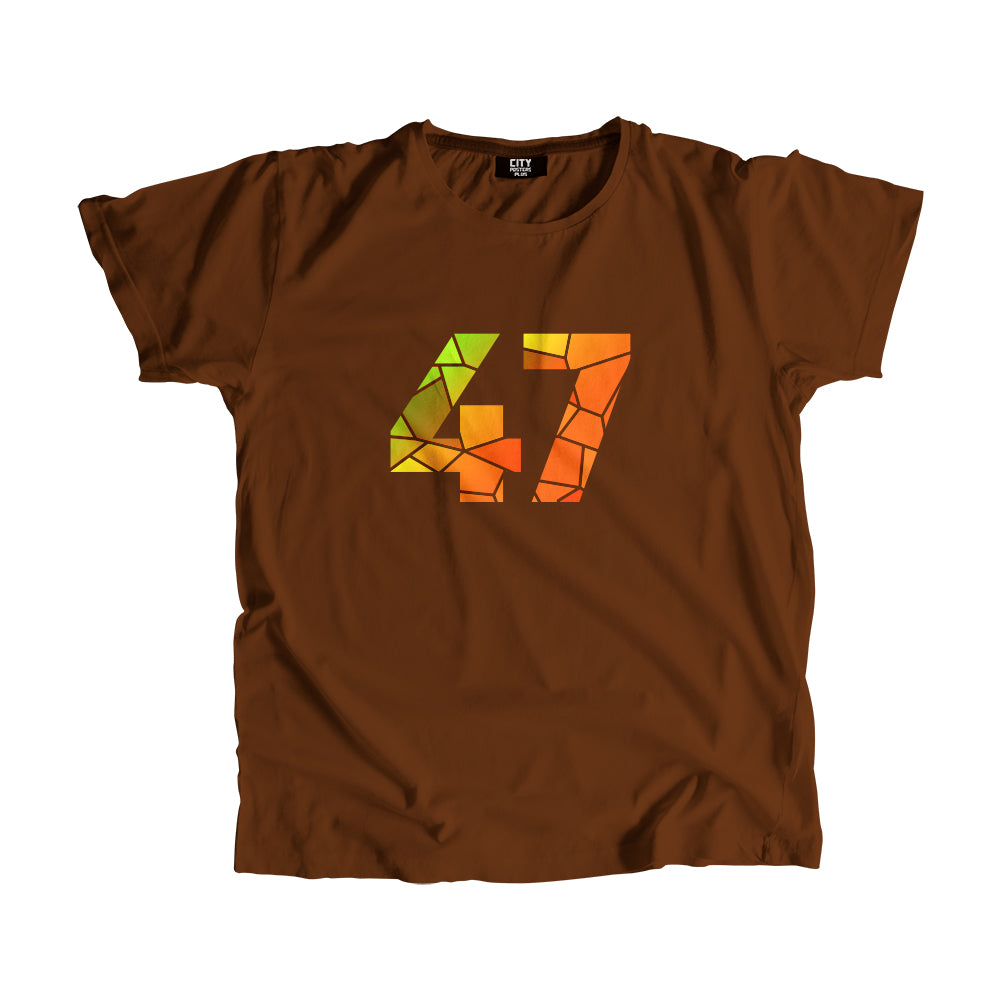 47 Number Men Unisex T-Shirt  (Brown)| Classic Numeric Graphic Tee
