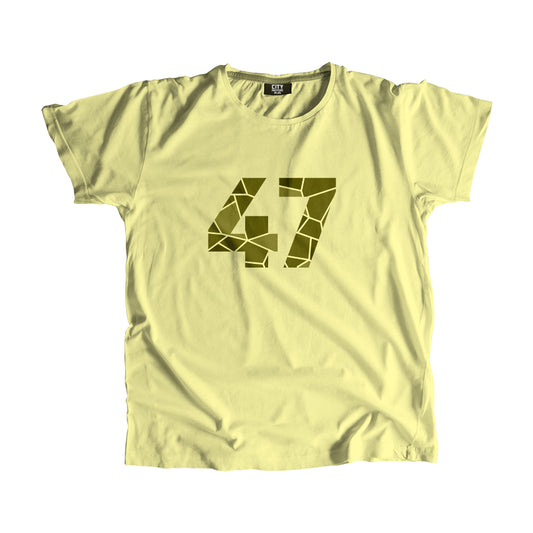 47 Number Men Unisex T-Shirt  (Butter Yellow)| Classic Numeric Graphic Tee