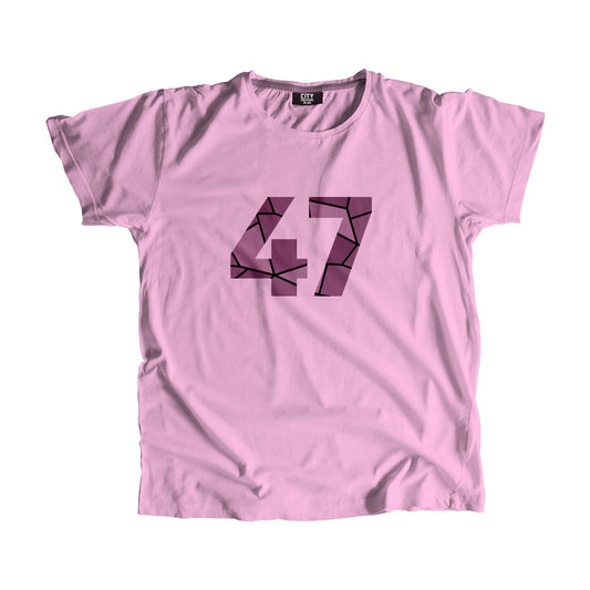 47 Number Men Unisex T-Shirt  (Light Pink)| Classic Numeric Graphic Tee
