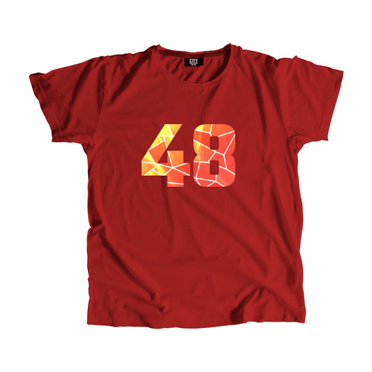 48 Number Men Unisex T-Shirt  (Red)| Classic Numeric Graphic Tee
