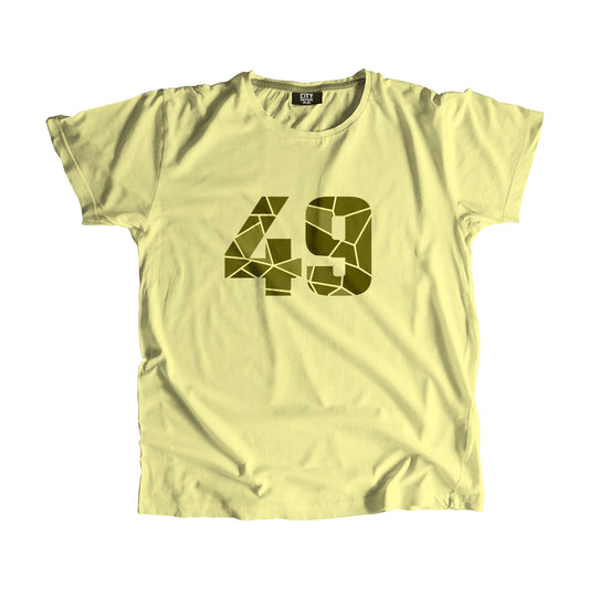 49 Number Men Unisex T-Shirt  (Butter Yellow)| Classic Numeric Graphic Tee