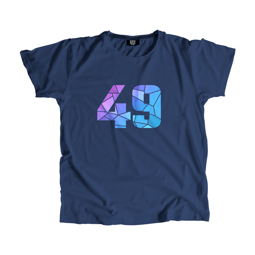 49 Number Men Unisex T-Shirt  (Navy Blue)| Classic Numeric Graphic Tee