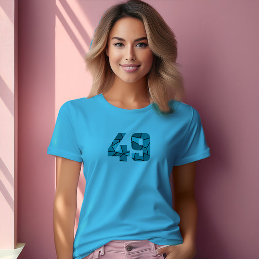 49 Number Women T-Shirt (Sky Blue) | Stylish Numeric Graphic Tee