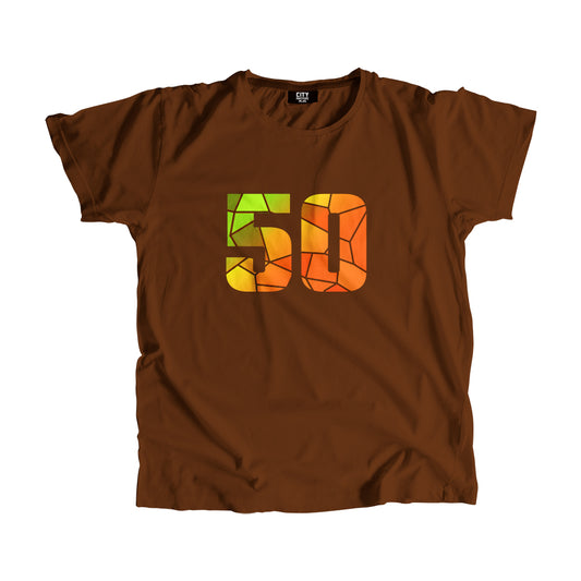 50 Number Men Unisex T-Shirt  (Brown)| Classic Numeric Graphic Tee
