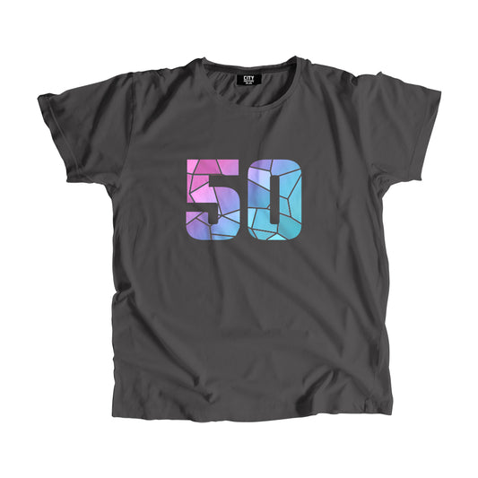 50 Number Men Unisex T-Shirt  (Charcoal Grey)| Classic Numeric Graphic Tee