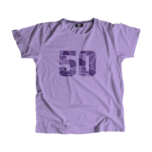 50 Number Men Unisex T-Shirt  (Iris Lavender)| Classic Numeric Graphic Tee