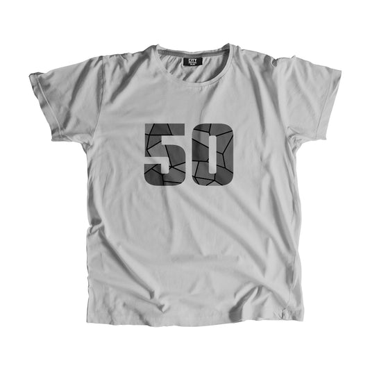 50 Number Men Unisex T-Shirt  (Melange Grey)| Classic Numeric Graphic Tee